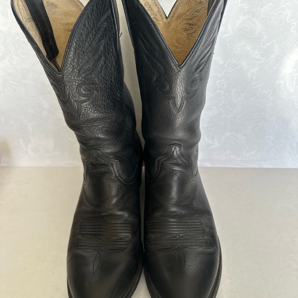 Ariat ATS Western Boots Mens 9 D Black Pull On Pointed Toe Leather 34202 EUC! - Picture 2 of 14